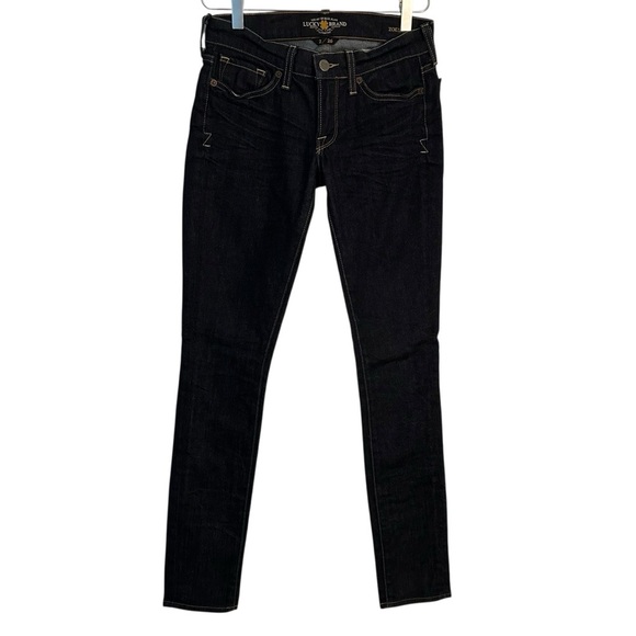Lucky Brand | Women's Black Dark Wash Mid Rise Zoe Skinny Jeans Size 26 - Picture 1 of 10